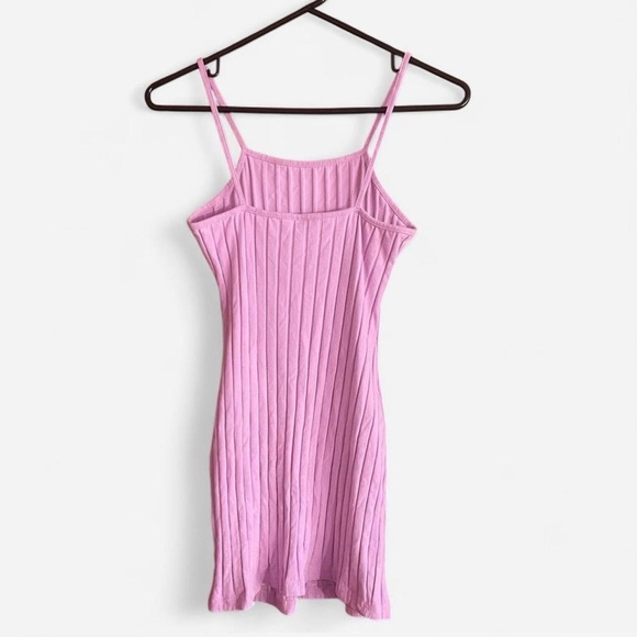 Pink Ribbed Mini Dress - Picture 2 of 4